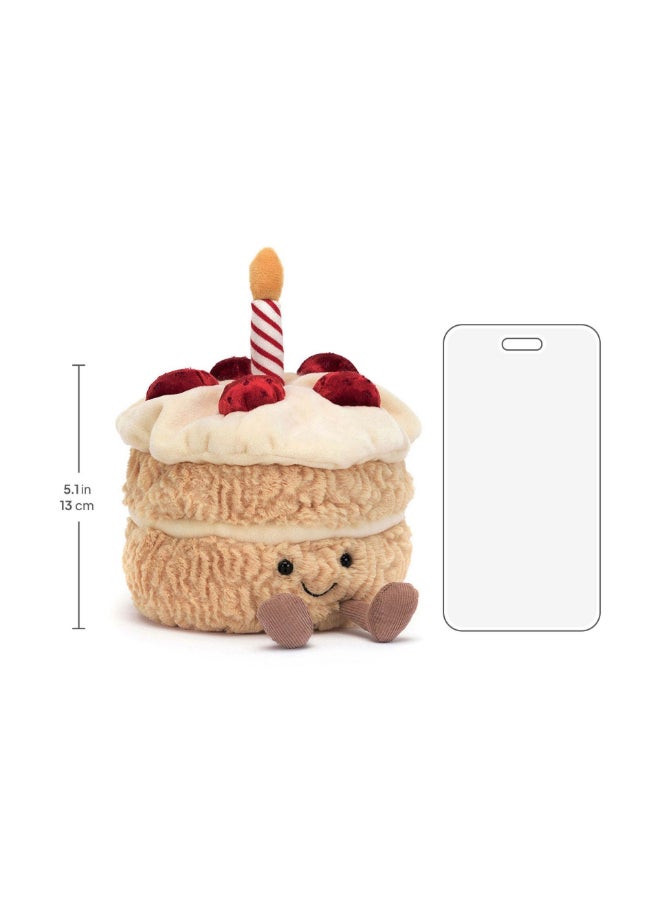 Jellycat دبدوب كعكة عيد الميلاد من أميوزيبلز - لعبة محشوة ناعمة بأرجل كوردية، هدية عيد الحب لطيفة للأطفال والبالغين، مجموعة جليكات، 13 سم - Image 5